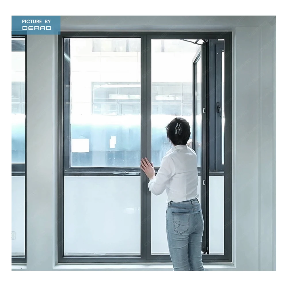 Glass Windows Residential Hotel Building Custom Aluminum Casement Windows Outward Opening