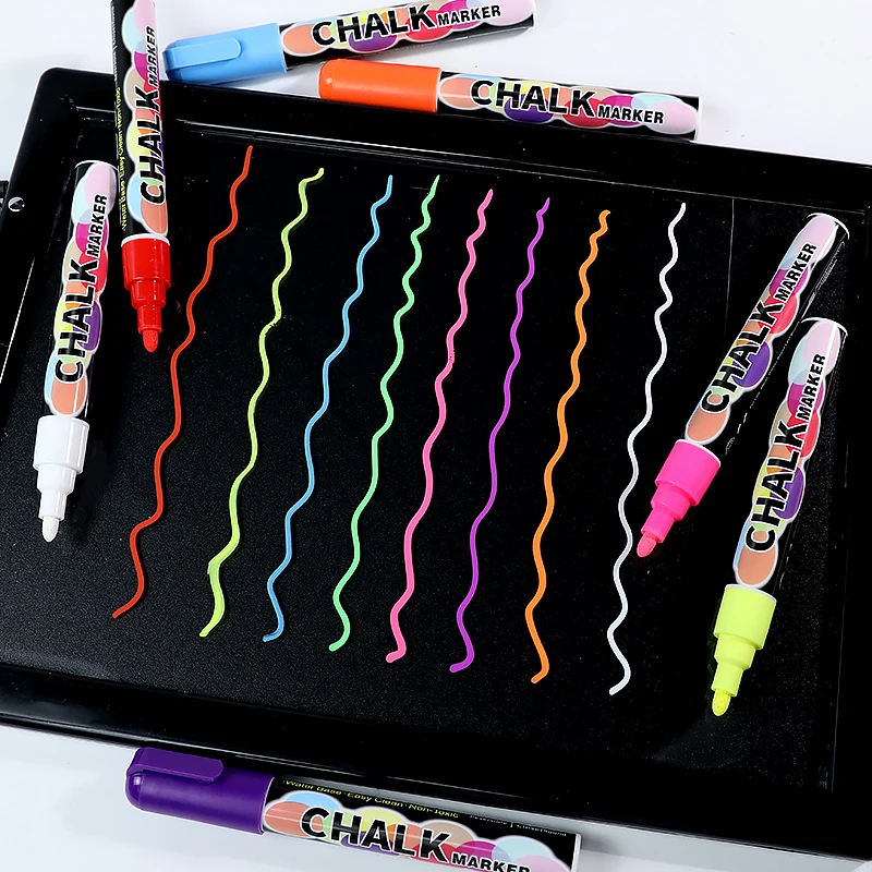 Высококачественные художественные маркеры для рисования обратимым пером 8 цветов Жидкий Мел маркер