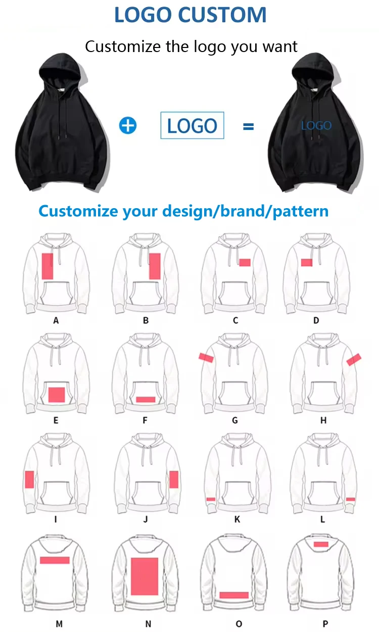 Custom Embroidered Screen Puff Printing Plain Sweatshirts Sublimated Blank Custom Logo men's hoodies