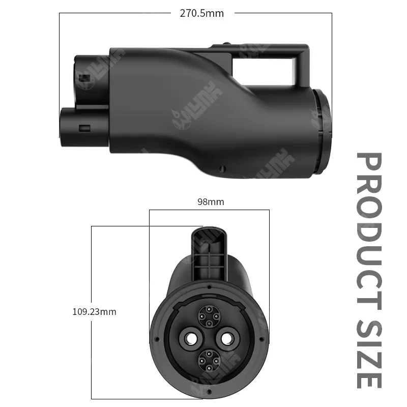 Factory price dc fast ev connector plug adaptor 200A 200kw chademo to ccs2 adapter for nissan leaf factory