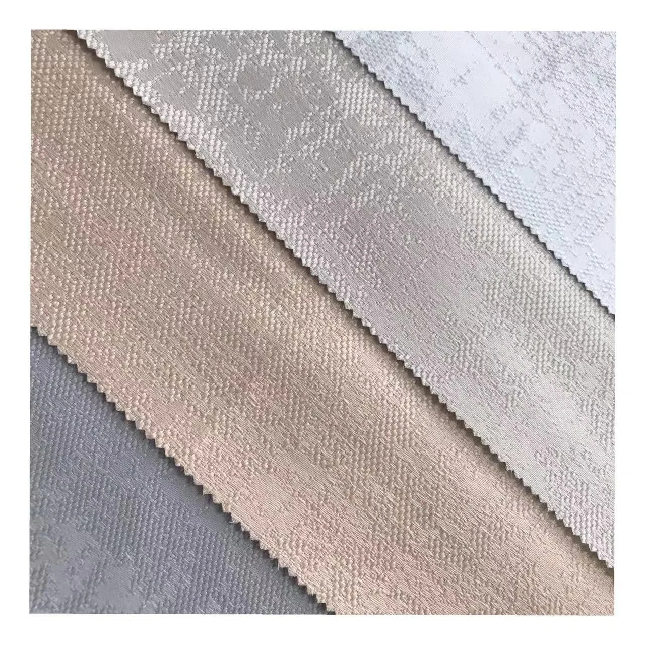 Jacquard Solid Color Textured Linen Coating Blackout Fabric for Hotel