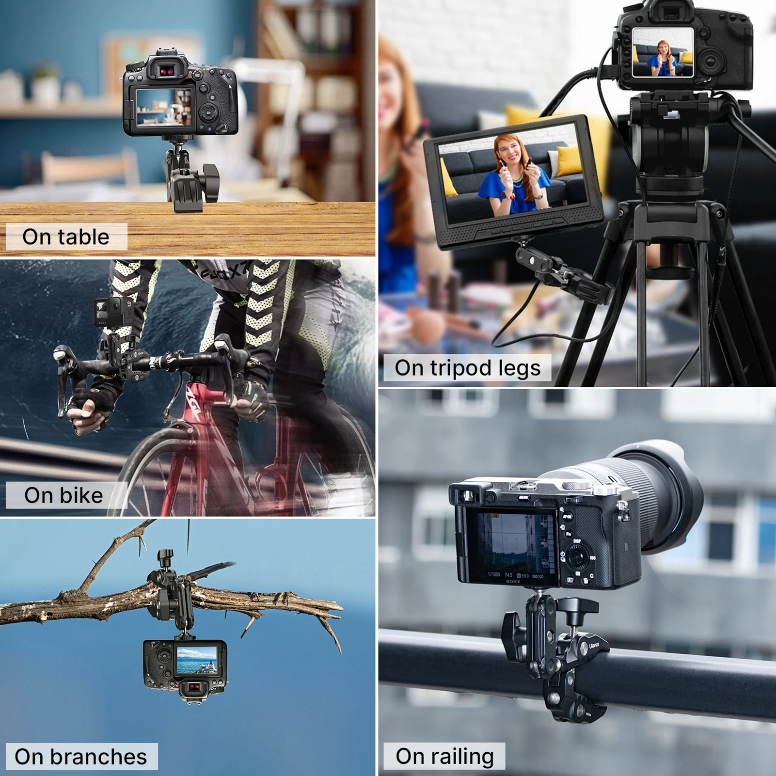 Ulanzi R099 Super Pince Avec 360 ° Mini Support De Pince à Dégagement Rapide à Rotule, Support De Trépied, Clip à Vis 1/4 Pour Appareil Photo Gopro DSLR