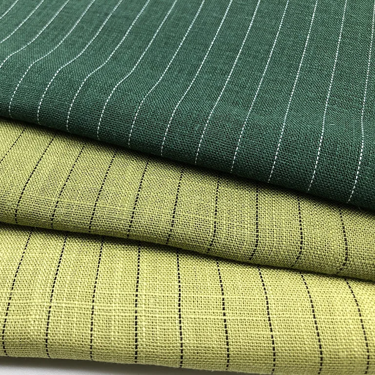 Кулирный Гладкий полосатая льняная вискозная ткань для рубашек Тонкий деловой костюм тонкий полоса ткани сенатор нигерийском стиле мужчин