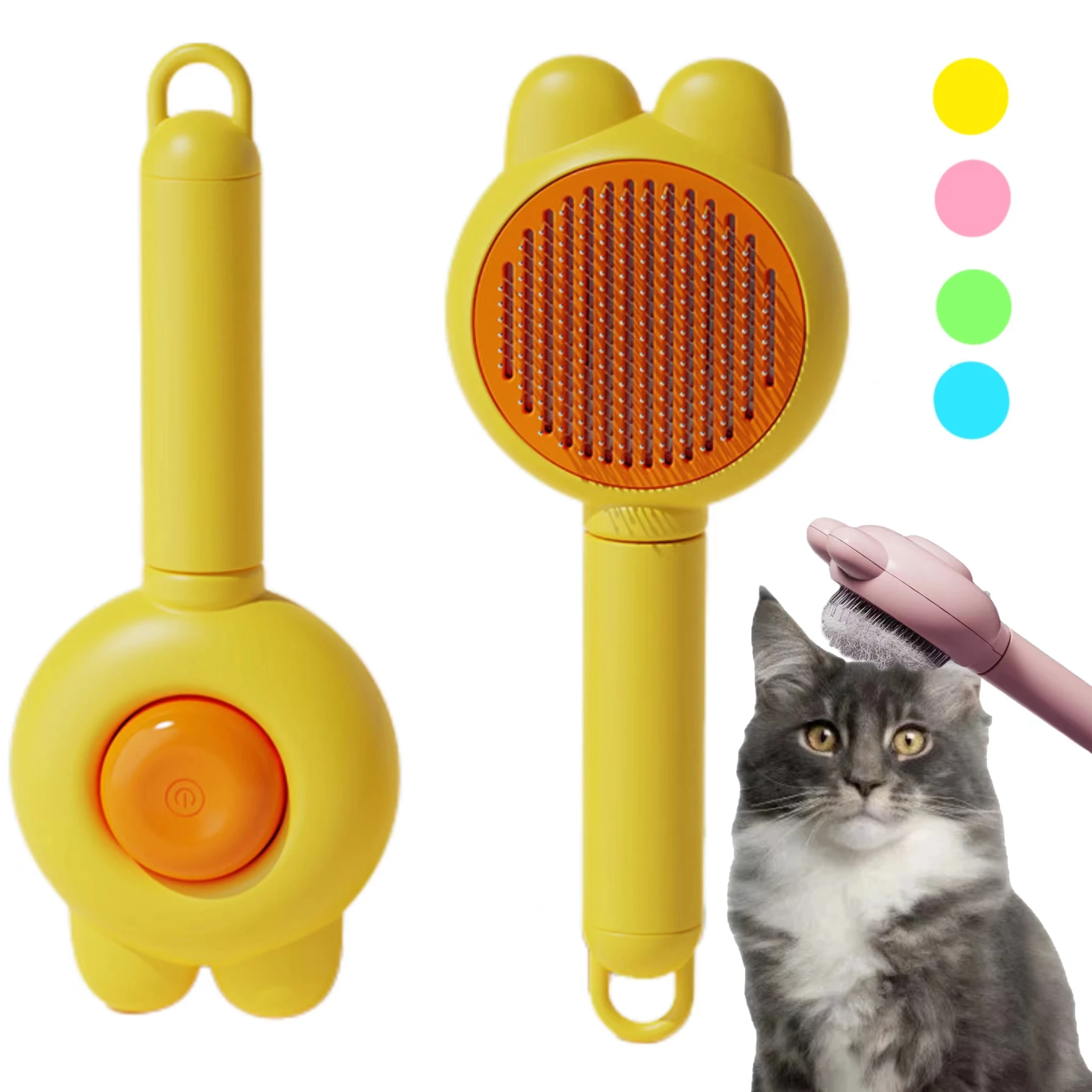 2024 New Cat Brush for Shedding 5 Color Self-Cleaning Slicker Brush Removes Pet Grooming Brush with Release Button for Shedding