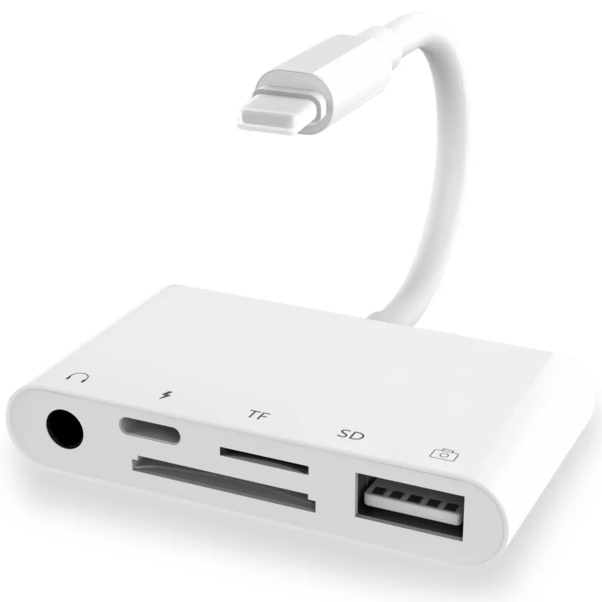 USB 3,0 a un rayo adaptador de datos OTG para iPhone 12 11 Pro XS max XR 8X8 7 6 6s iPad Tablet convertidor de datos tarjeta SD de disco U #Black 