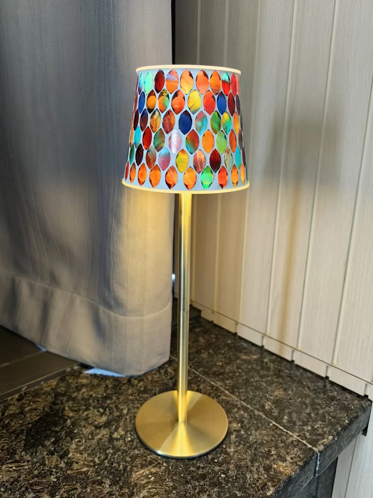 Color-Changing Touch Control Mosaic Nightstand Lamps Solar Garden Light Table Night Table Light