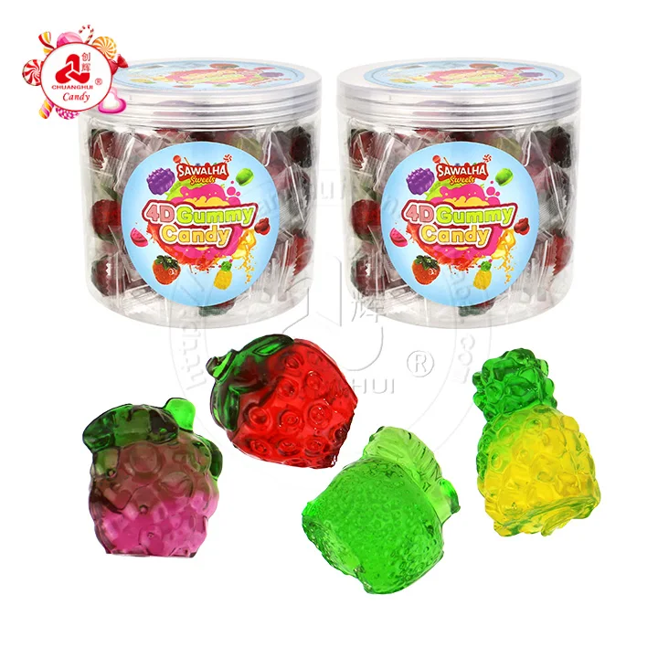 Supply 4D fruit shape gel jelly soft gummy candy CH-J569