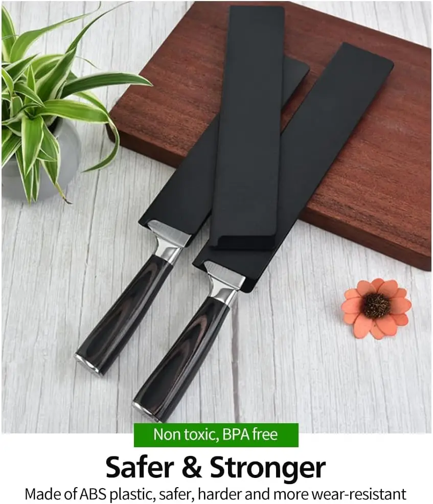 Universal Knife Blade Edge Guards Bpa Free Abs Plastic Nonscratch Felt Lining Covers Sheath