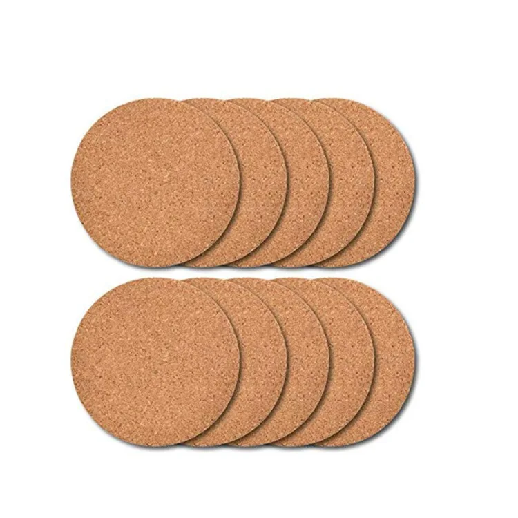 Wholesale Natural Round Cork Coasters With Metal Holder Blank Coasters