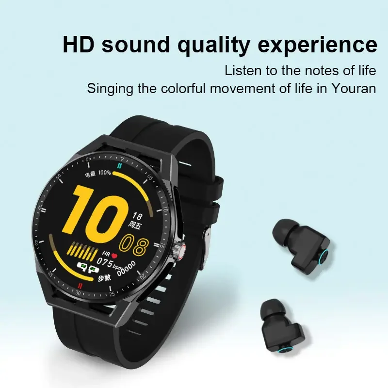 New Design Smart Watch T20 2 in 1 with Earphones  Unique Designed 2 in 1 Watch Smart Watch Earbuds 2 in 1 with Smart Band Brace