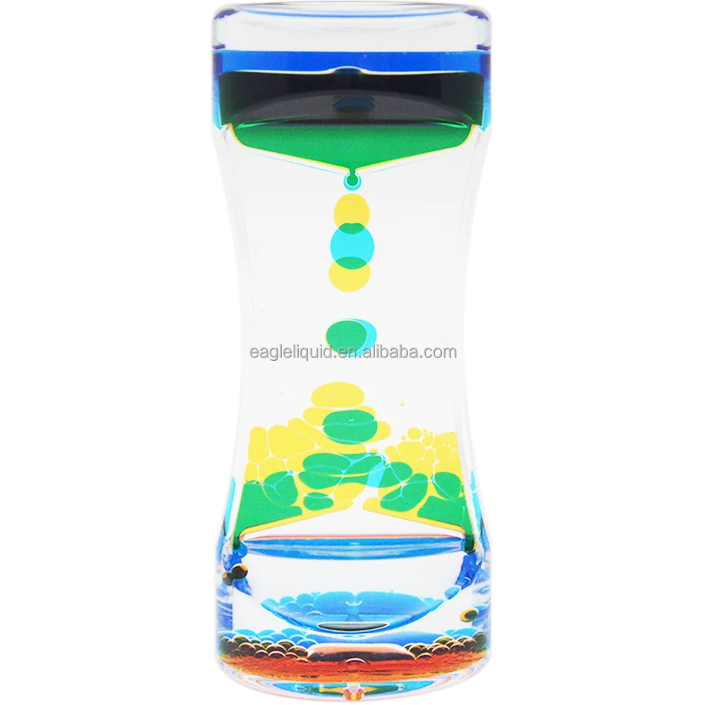 Custom logo Printing Color Water Floating Acrylic Liquid Gel Hourglass