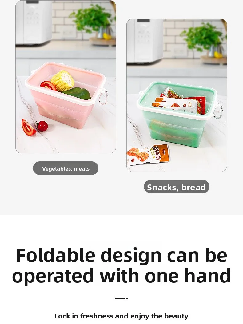 Silicone Fresh-Keeper Storage Box Microwave Heatable & Refrigerator Friendly Anti-Odor Kitchen Food Preservation Container supplier