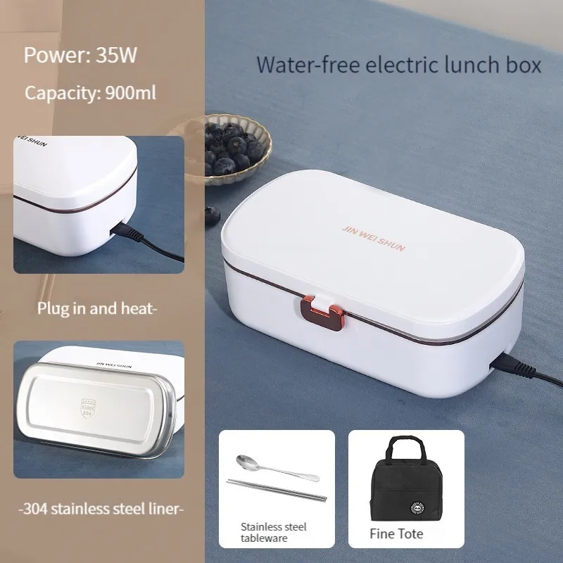 Plug-in 304 Stainless Steel Heated Lunch Box Portable Water-free