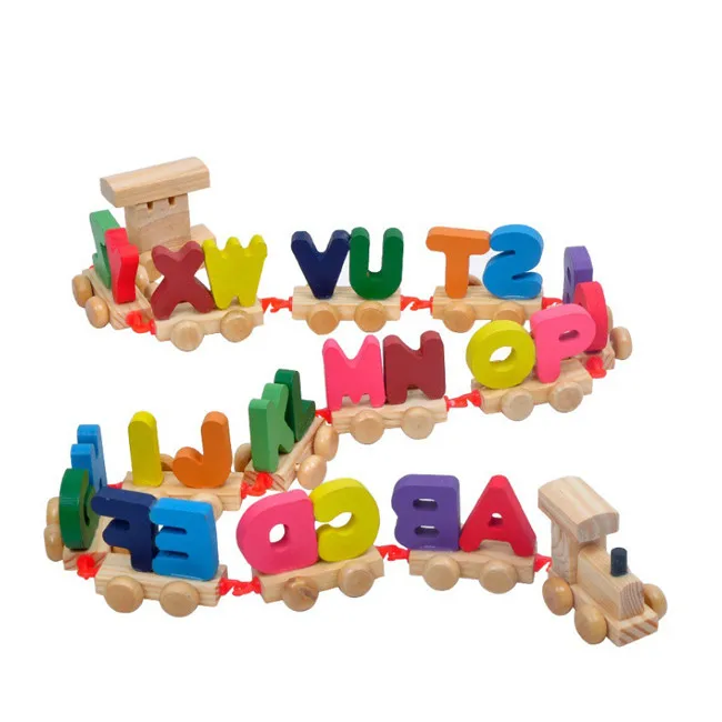 Wooden Alphabet Letters ABC Train A-Z Personalised Name Toy Set Christmas Gift 