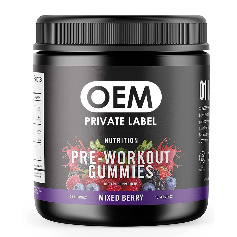 Oem Pre Workout Gummies With Beta Alanine Caffeine Muscle Endurance