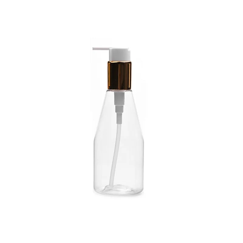 High End Custom  Plastic Perfume Bottles Gold 250ml Pet Transparent Aerosol Spray Perfume Bottle