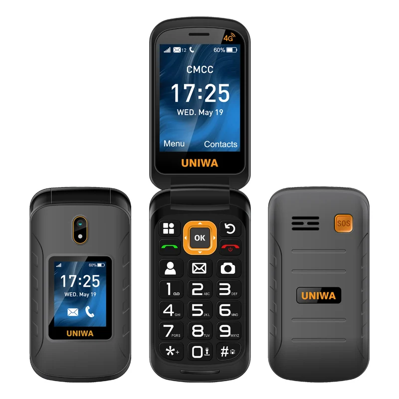 Uniwa V909t 2021 Upcoming 4g Volte Keypad Mobile 2250 Mah Battery Flip ...