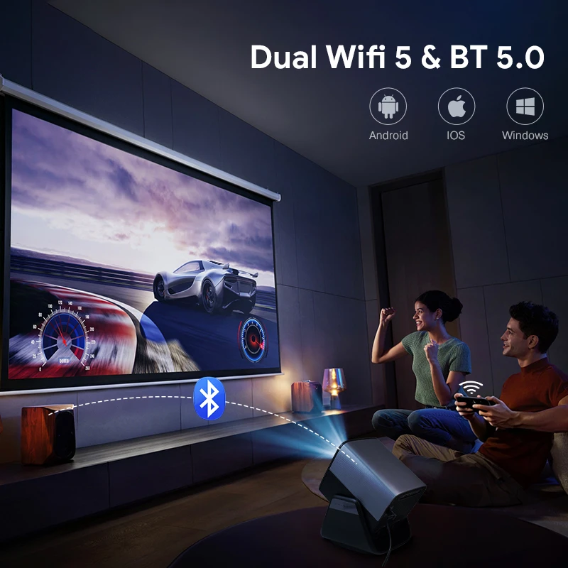 HOTACK D013 Smart Portable Projector - Full HD 1080P, 4K Support