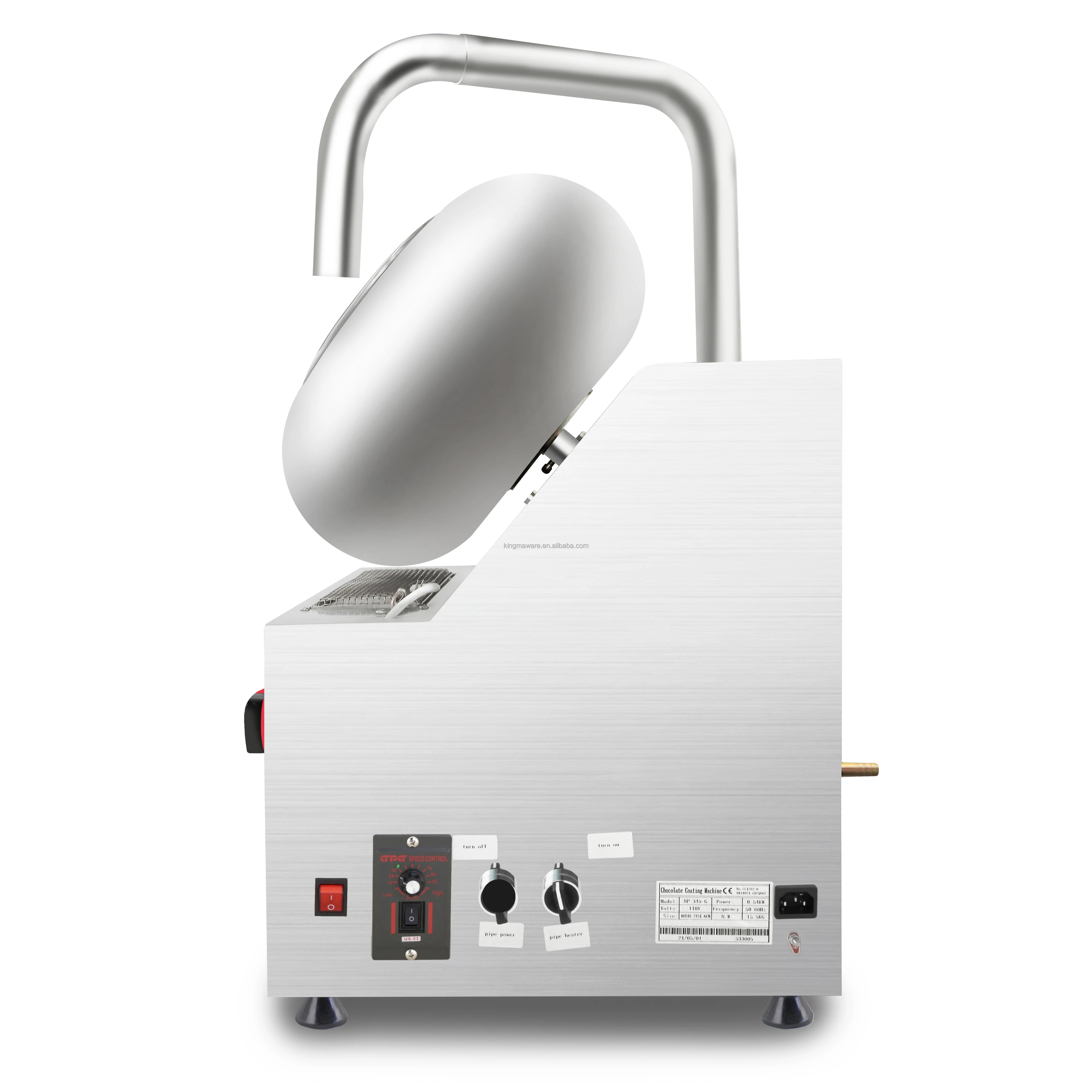 Newest Gas Power Air Cooling Stainless Steel Small Chocolate Enrobing Machine Sugar Peanut Pan Coating Machine - Image 4