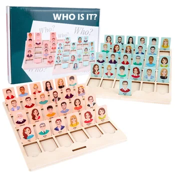 Educational Playing Wooden Who Is It Kid Family Party Board Game Intelligent Guess Who  I Am Puzzle Board Game