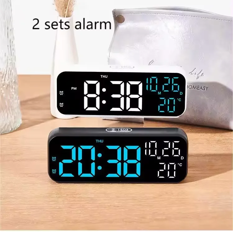 New Arrival Good Quality Calendar Display Table Alarm Clock Nordic Digital Living Room Led Digital Desktop Clock