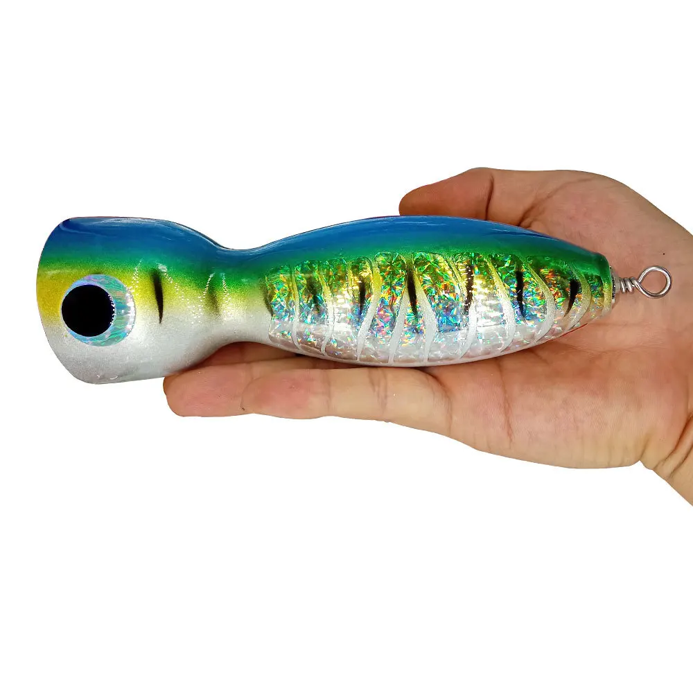 Wood Saltwater Casting Fun 125g 145g Handmade Wood Popper Fishing Lure ...