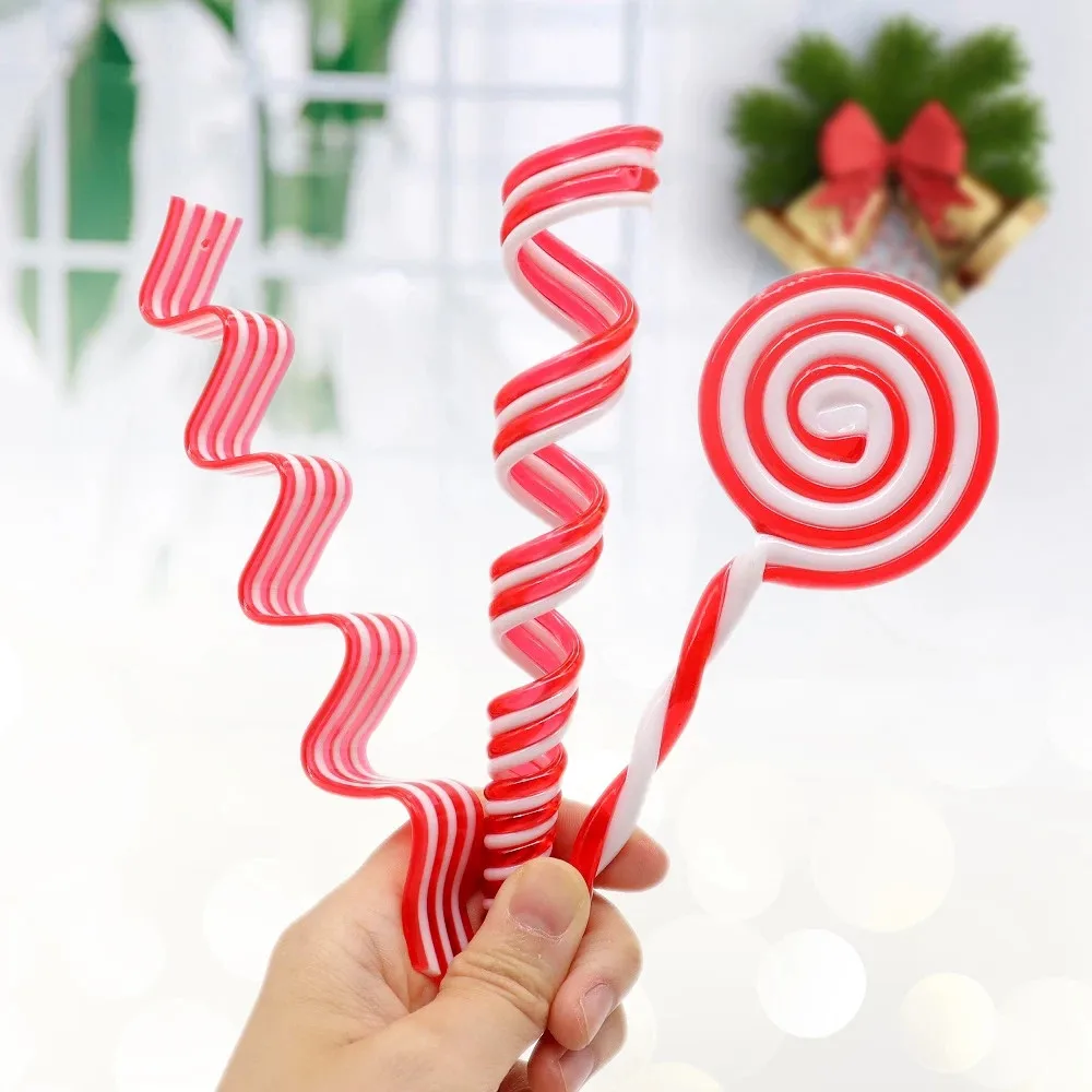 Christmas Tree Pendant Decor Candy Cane Red White Candy Lollipop Home Hanging Ornaments Xmas Gift Children's Toys Navidad
