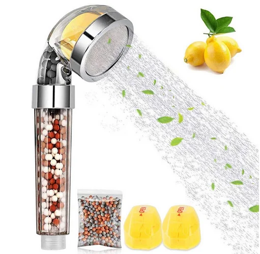 Bathroom Ionic Mineral Beads Vitamin C Filtered Handheld Shower Head Aroma