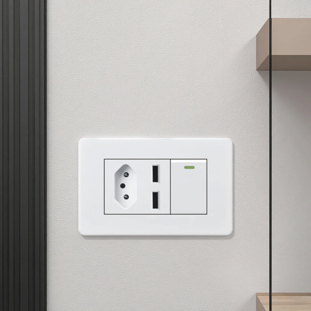 VNX American Standard 5 Pin Home Light Electric Wholesale Wall Electrical Sockets and Switches With Indicator