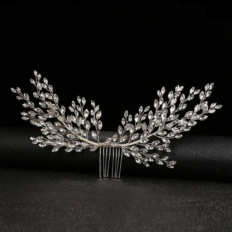 Свадебная расческа для волос со стразами свадьбы банкета ювелирные изделия головной убор аксессуары женские головные уборы заколки в форме крыла