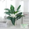 Feuille de taro féerique à 12 rayures-vert foncé
