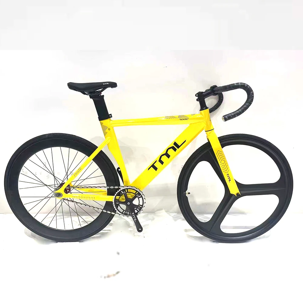 White/Grey/Yellow/Black 700C Aluminium Alloy Single Speed Fixie