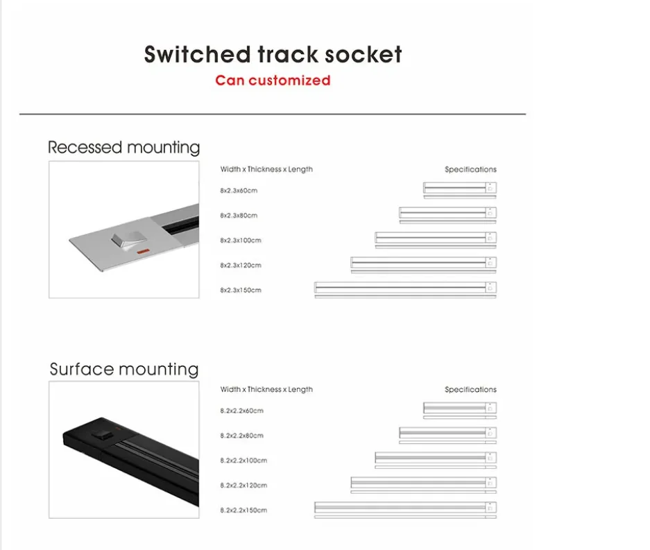 Universal Multi Smart Office Desk Power Rail Track System Flexible Electric Socket Electric Kitchen Power Track Socket