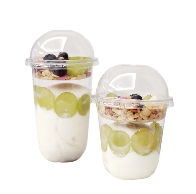 Yogurt Disposable Parfait Dessert Insert Cups With Lid Bowl Snack Tray