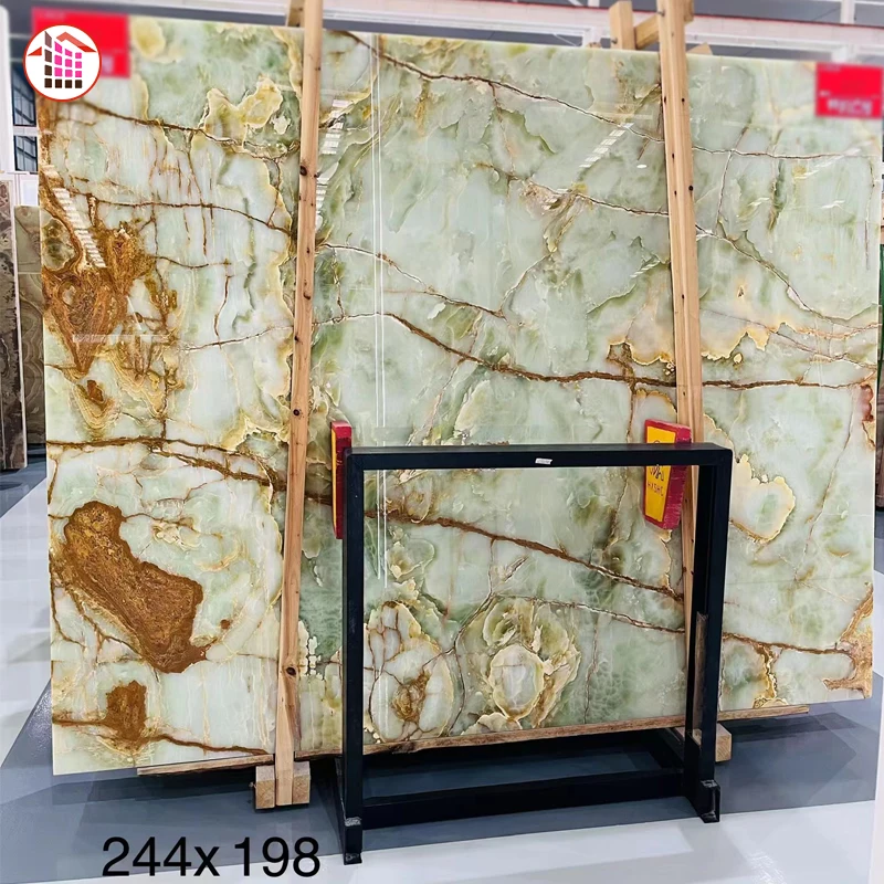 Natural Green Onyx With Gold Veins Green Onyx Slabs Green Onyx Stone