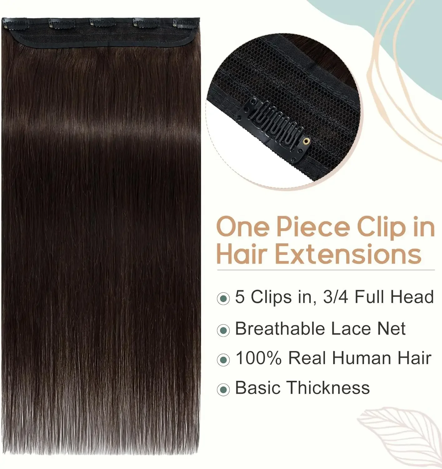 Extensii de păr cu clipsuri drepte, păr uman natural, bătătură completă 3/4, păr mai gros, cu 5 clipsuri, calitate înaltă, pentru femei_voghion.com