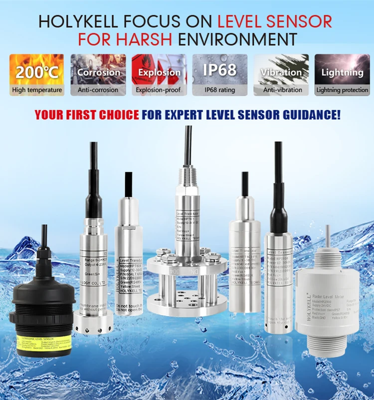 Holykell 4-20ma RS485 Liquid Level Transmitter - Accurate & Durable