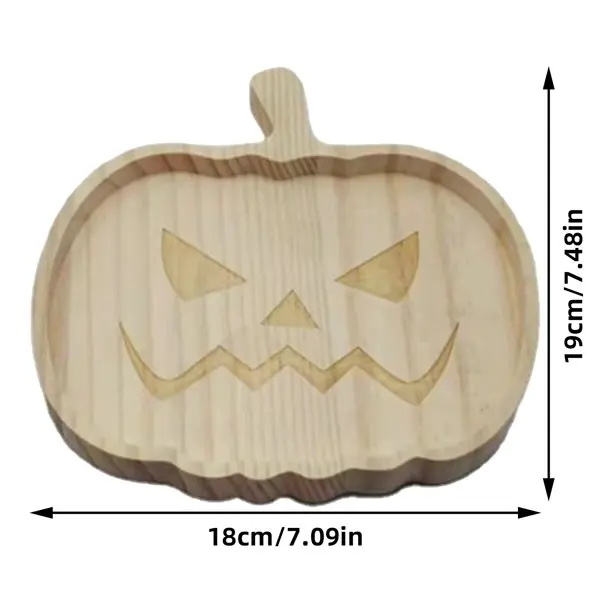 Planche à Découper En Forme De Citrouille - Bois Naturel, 19.5x17cm - Plateau De Service Halloween, Mariage, Fêtes - 3