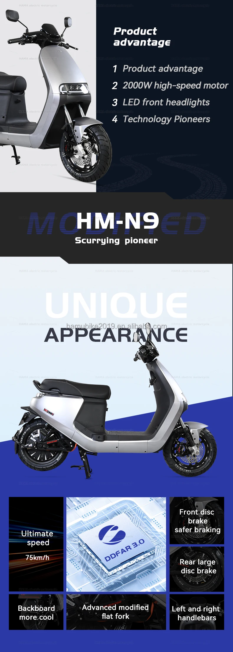 New Arrive Electric Moped Pedals 2000w 3000w High Power Electric ...