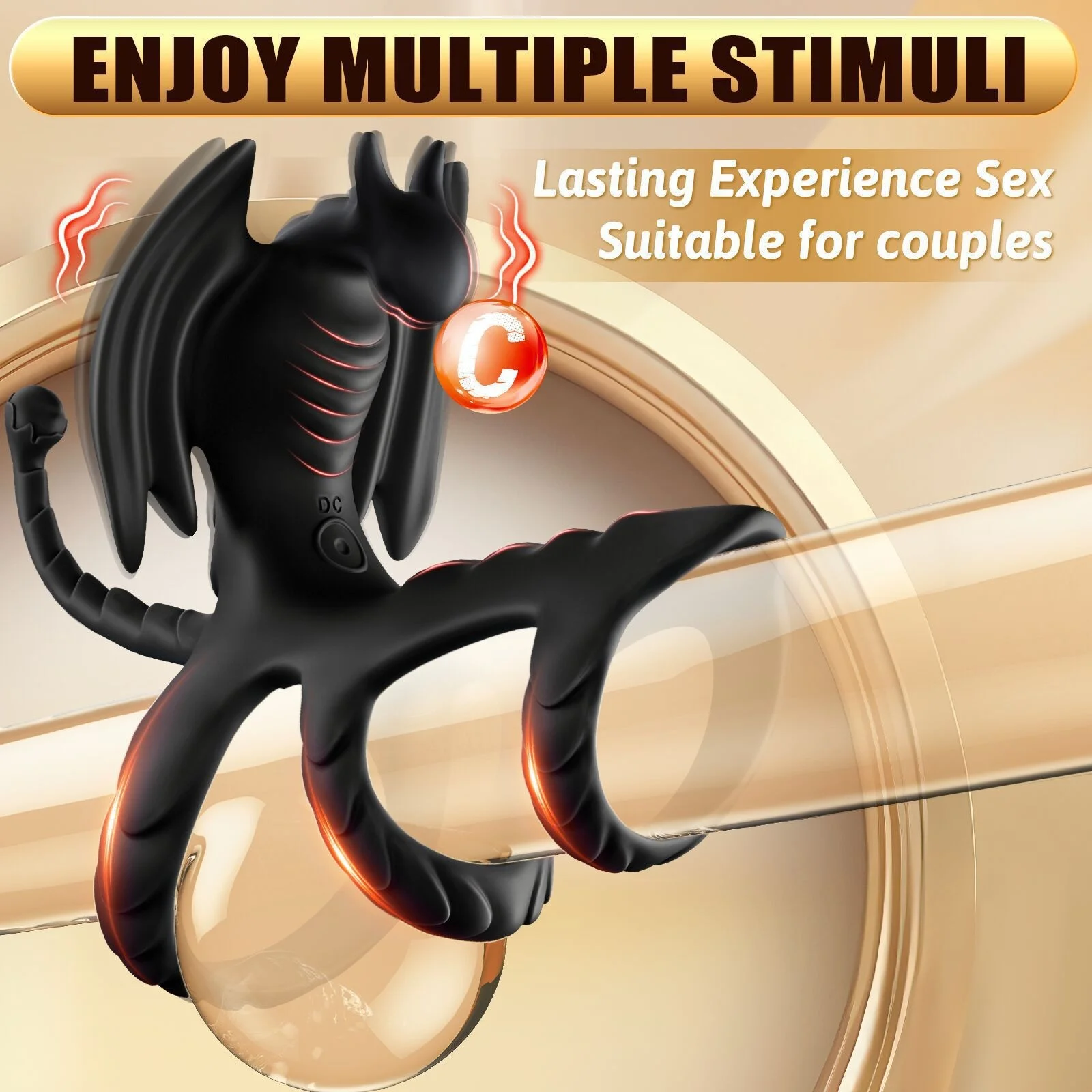 Wireless Remote Control Flying Dragon Locking Ring Sexy Street Men Women's Vibrating Sleeve Anti-Shooting Delay Ring Vibrators