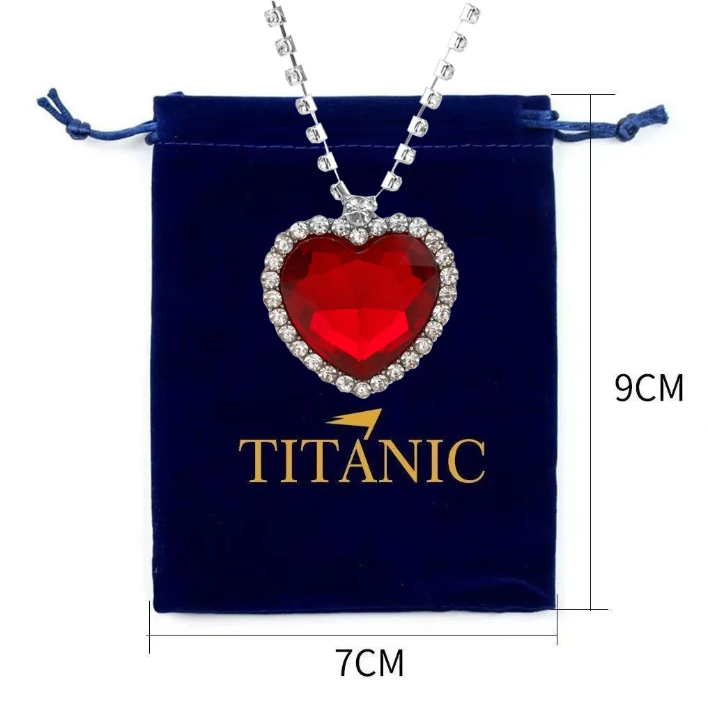 Classic Titanic Heart of the Ocean Pendant - Red & Blue Crystals