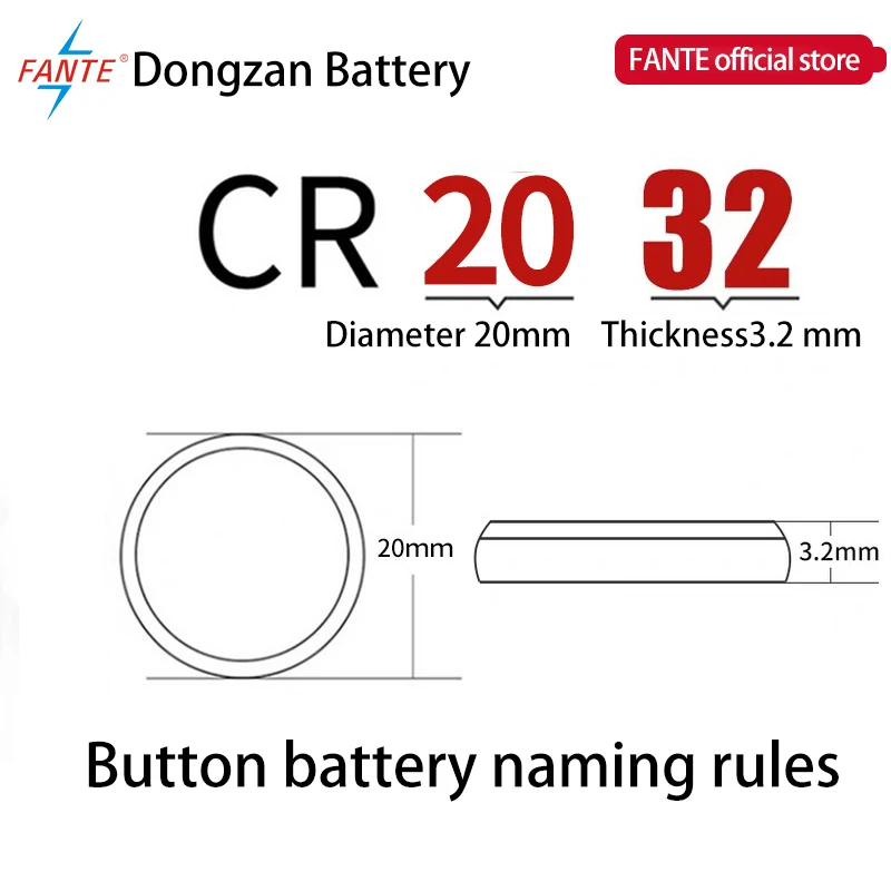 Fante Wholesale Cr2032 Button Battery 3v Car Remote Control Computer