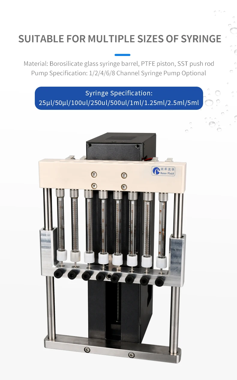 Runze Fully Programmable Pump Micro Syringe Pump With Multiple Channels