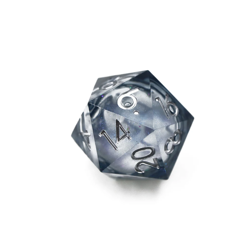 Ready to Ship High Quality Custom 33mm Oversize Liquid Core D20 Dice Resin Board Game DND RPG Oversize Liquid Core Dice manufacture