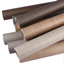 0.12 MM Engineered Wood Texture Veneer Furniture Films Board Decoration PVC Self Adhesive Wood Grain Wallpaper