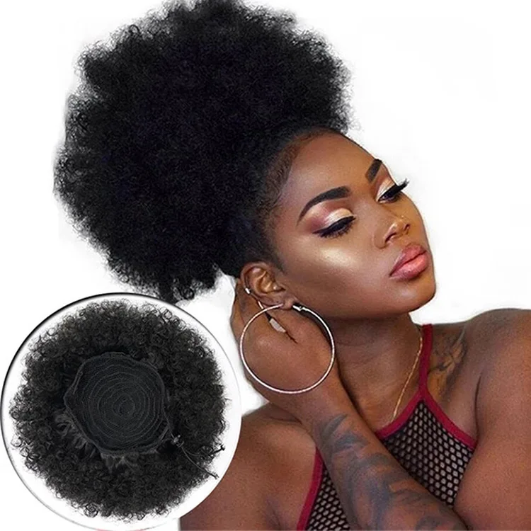 New Popular Afro Kinky Curly Style Hair Buns for Women Short
