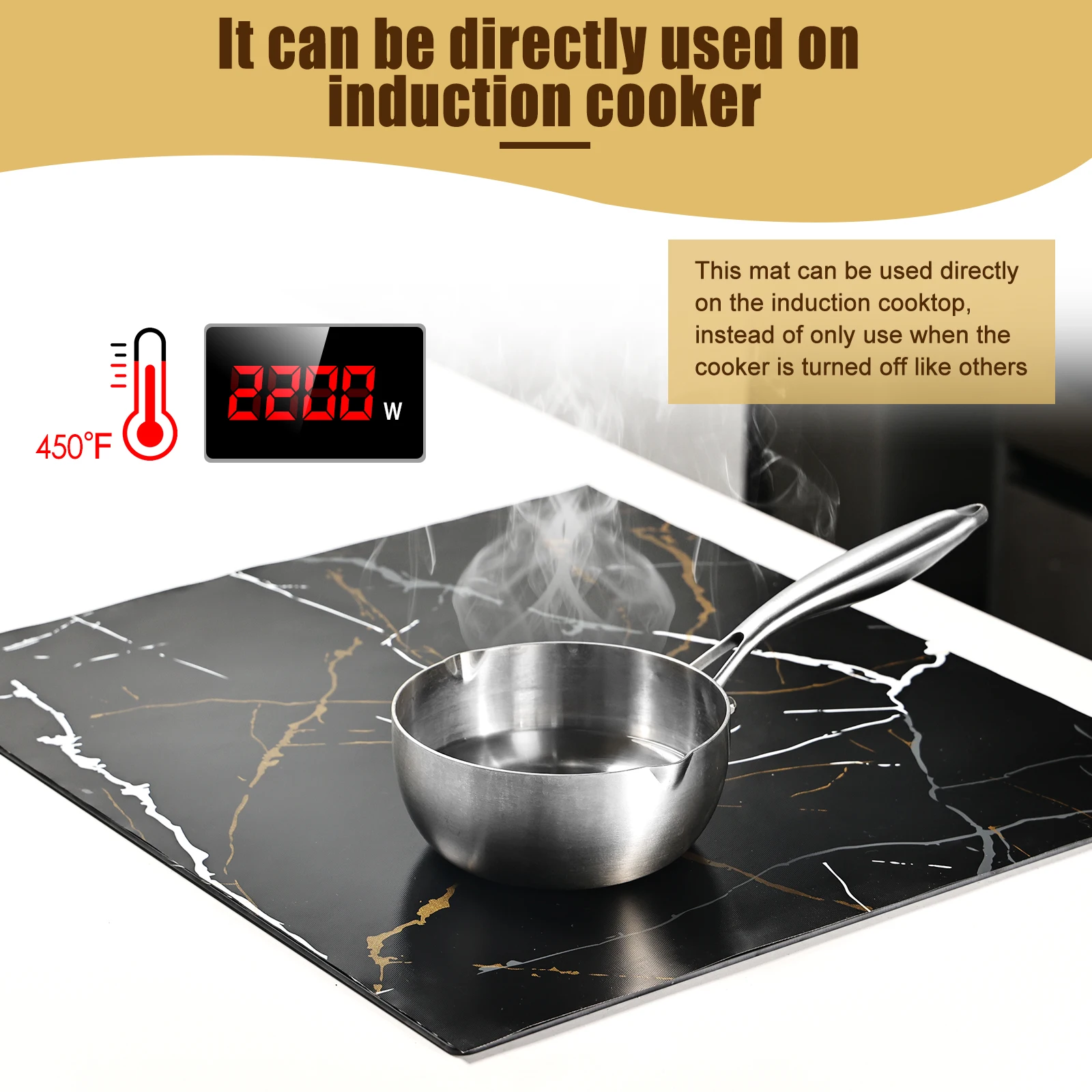 2023 Online Hot Selling Cheap Product Marble Pattern Silicone Mat Induction Cooker Protective