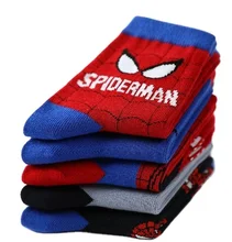 Hot-selling Unisex Cute Cartoon Children Spiderman Socks Custom Cotton Crew Popular Kids Sock Wholesale