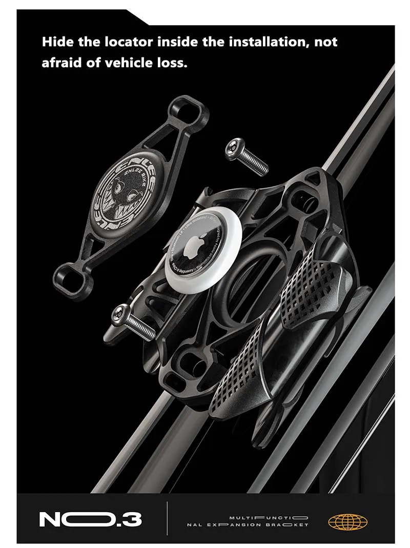 Enlee Newest Anti Theft Bike Bottle Cage Airtag Mount Case