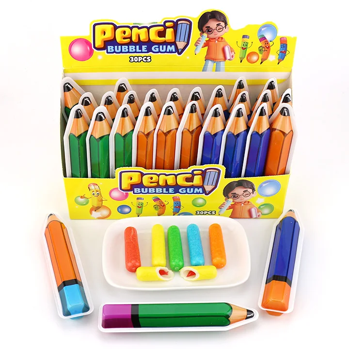 pencil bubble gum
